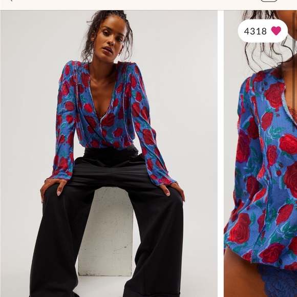 Free people everything’s rosy bodysuit - Picture 4 of 8